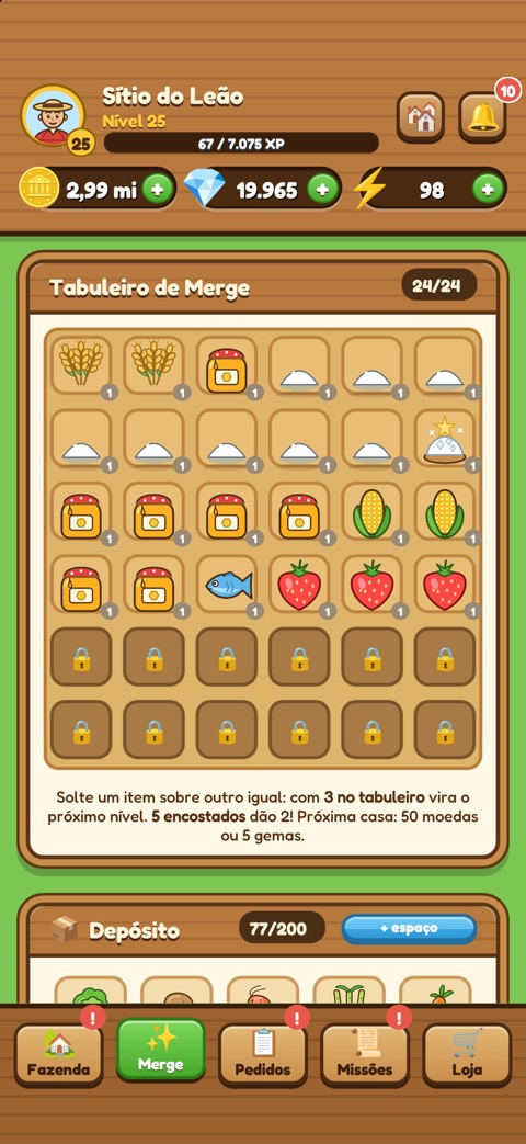 Tabuleiro de merge